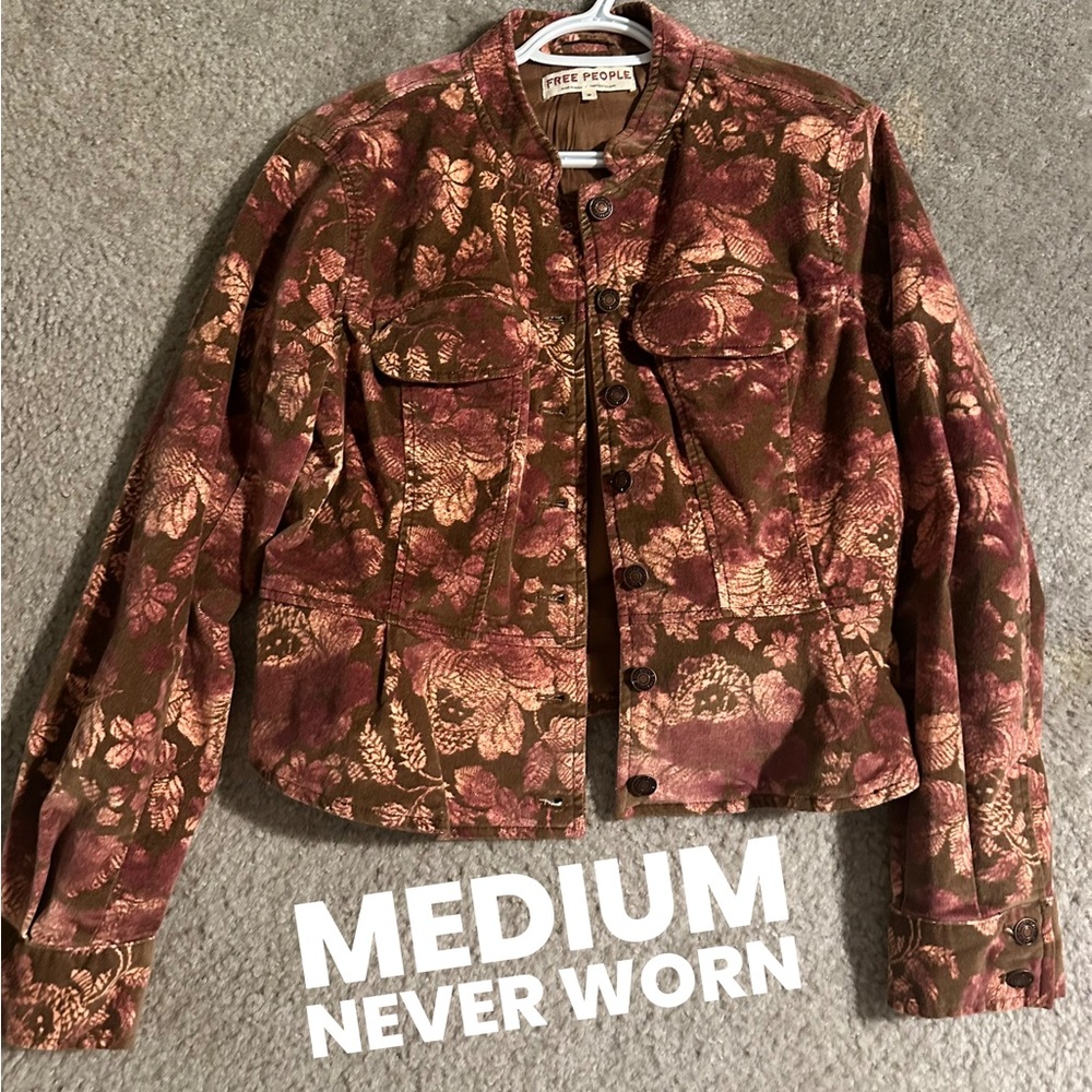 NWOT Free Peeople Velvet Bomber Jacket